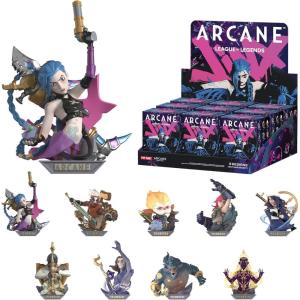 imagePOP MART League of Legends Arcane Series Figures 9PCs Blind Box Figures Random Design Action Figures Collectible Toys Home Decorations Holiday Birthday Gifts for Girls and Boys Whole Set
