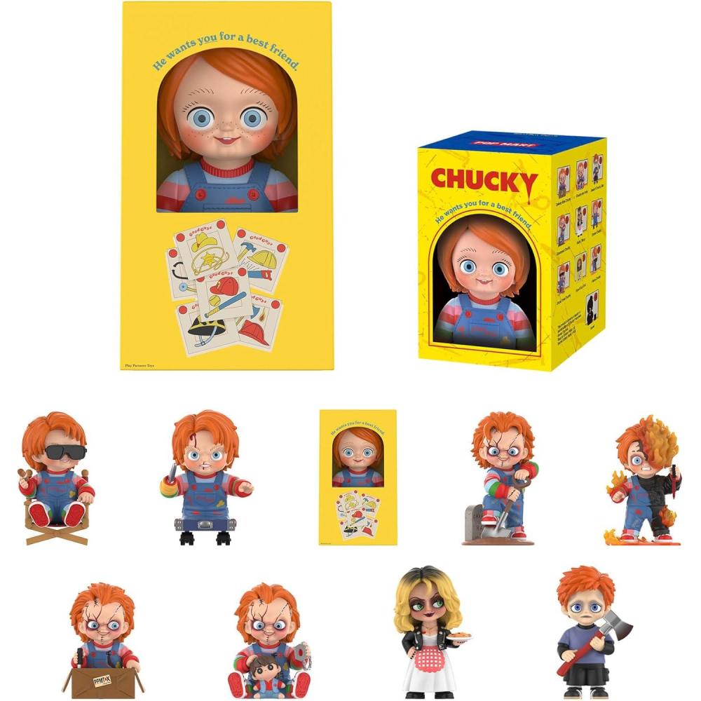 imagePOP MART Chucky Franchise Series Blind Box Figures Collectible Toys Spooky Home Decorations Holiday for Girls and Boys Whole SetSingle Box
