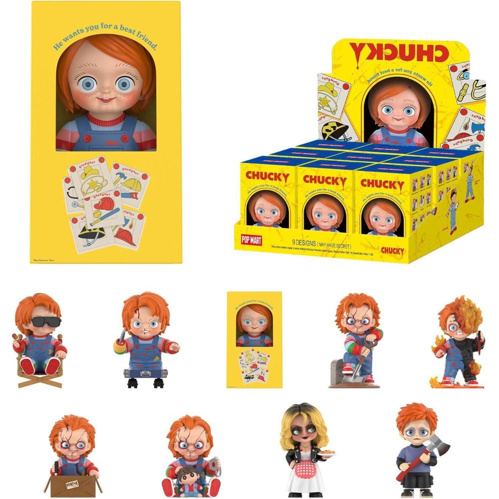 imagePOP MART Chucky Franchise Series Blind Box Figures Collectible Toys Spooky Home Decorations Holiday for Girls and Boys Whole SetWhole Set