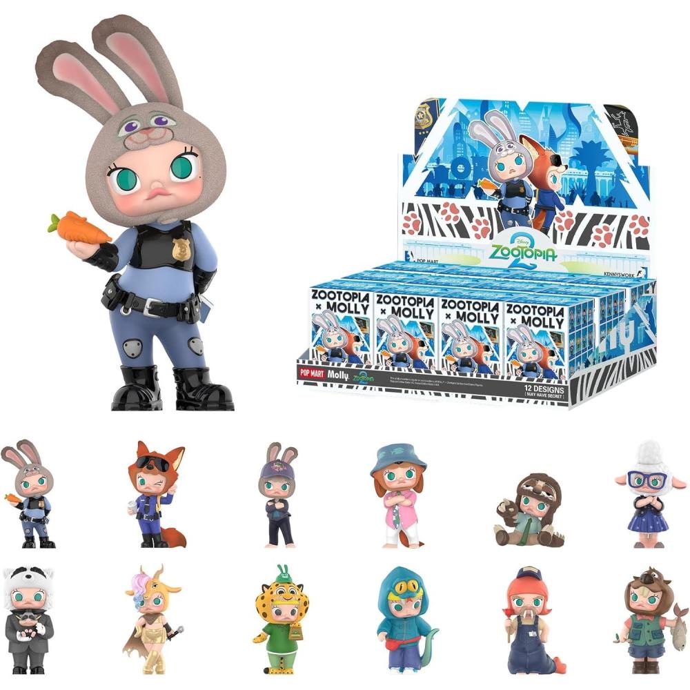 imagePOP MART Molly  Zootopia CoBranded Series Blind Box Figures Collectible Toys Home Decorations Holiday Birthday Gifts for Girls and Boys Whole SetWhole Set