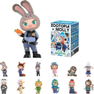 imagePOP MART Molly  Zootopia CoBranded Series Blind Box Figures Collectible Toys Home Decorations Holiday Birthday Gifts for Girls and Boys Whole SetSingle Box