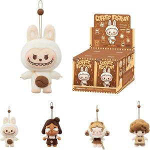 imagePOP MART POP Bean Coffee Factory SeriesPlush Pendant Blind Box Figures Collectible Toys Bag Pendant Holiday Birthday Gifts for Girlfriend Daughter Girls and Boys Single BoxWhole Set