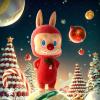 imagePOP MART MEGA LABUBU TEC 1000 Winter Holiday 3122in793cm Figurine Toys for Mordern Home Dcor Holiday Decoration Collectible Art Toy